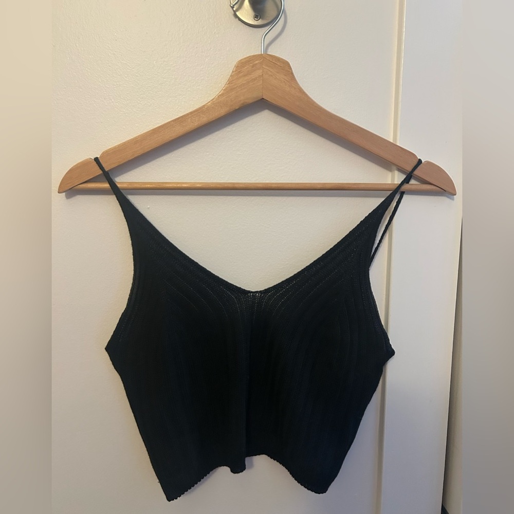 Cropped knit tank top